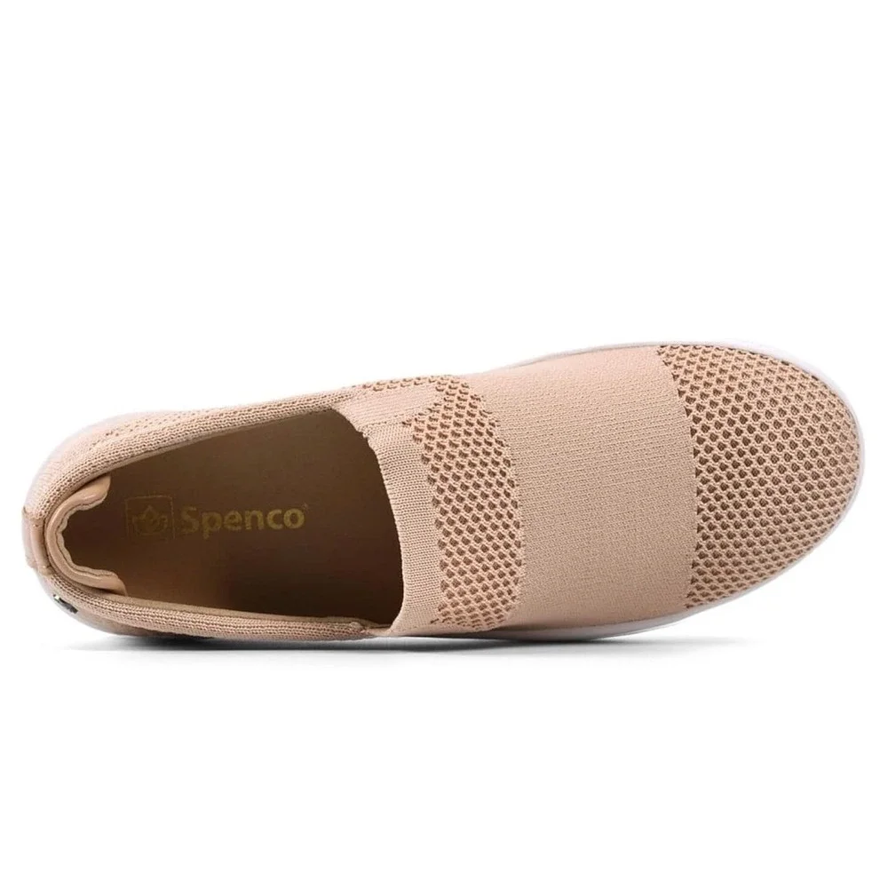 Spenco Coastal Slip-On Womens Sneakers Wheat Tan Knit Wide 11W SP1009WHE110W New